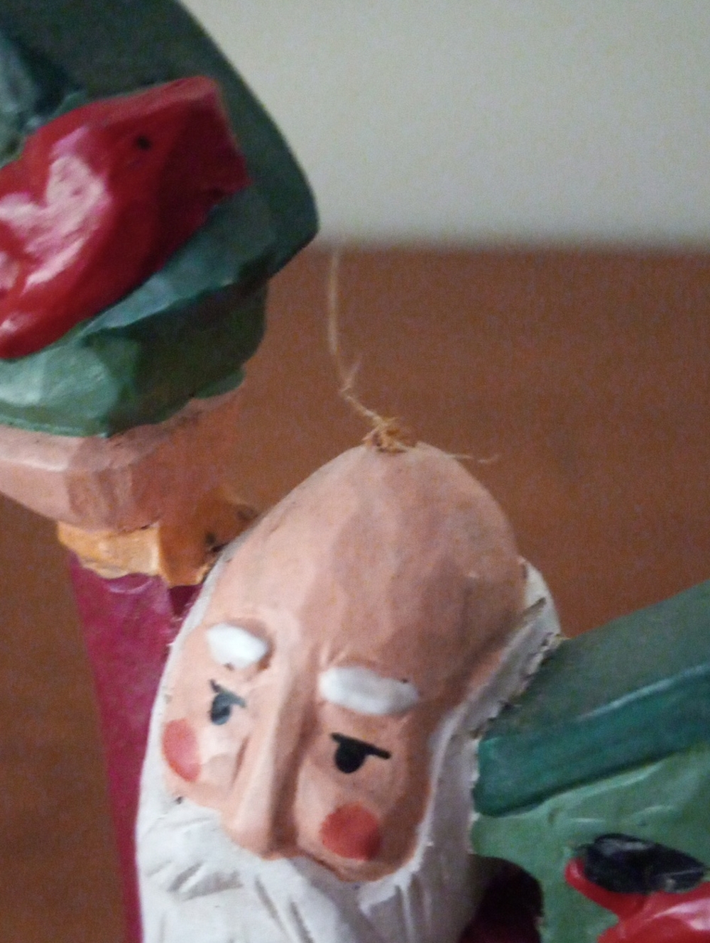 Midwest Cannon Falls Pencil Santa Figurine – Carved Wood Look with Birdhouses 6" - Picture 8 of 9